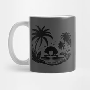 Tropical Sunset and Palm Trees Silhouette Mug